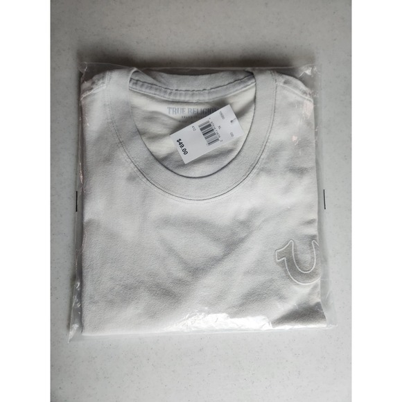 True Religion Buddha Guitar Graphic T Shirt XL Light Grey Cotton Blend - Picture 5 of 8